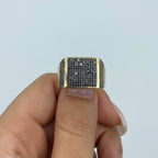 10K Gold Square Black Diamond Ring - additional product view 2