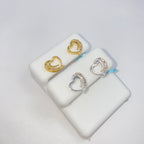 14K Gold Protect Heart Diamond Earrings - additional product view 3