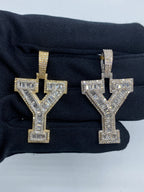 Initial Y Baguette Diamond Pendant - additional product view 2