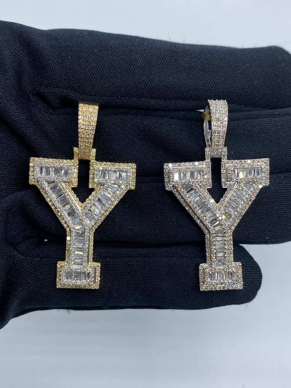 Initial Y Baguette Diamond Pendant - additional product view 2