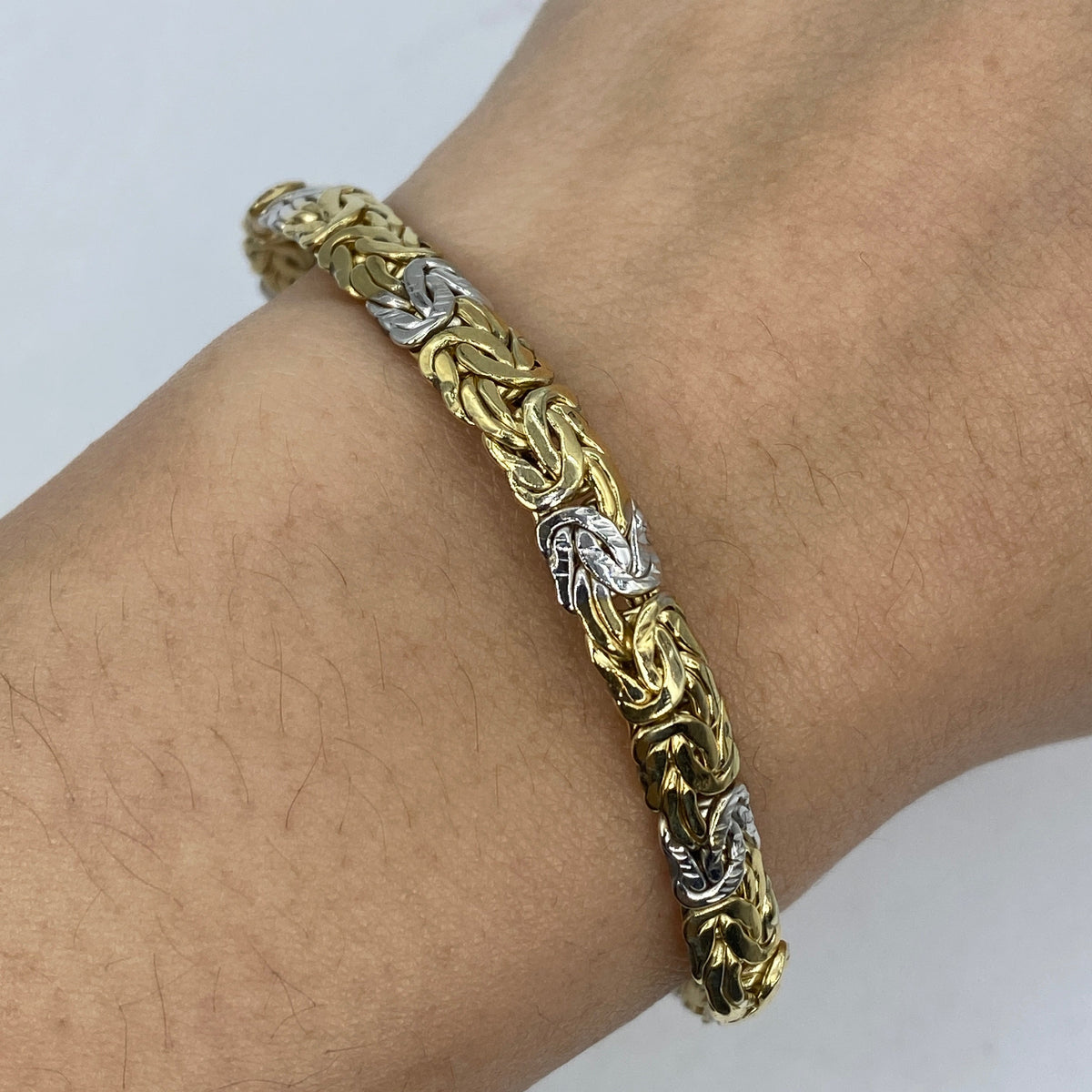 10K Gold 5.5mm Two-Tone Braided Bracelet 7 in - additional product view 2