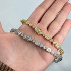 10K Gold 6mm Diamond Baguette Geometric Link Chain 22 in - additional product view 4