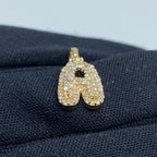 14K Gold Initial A Bubble Diamond Pendant - additional product view 4