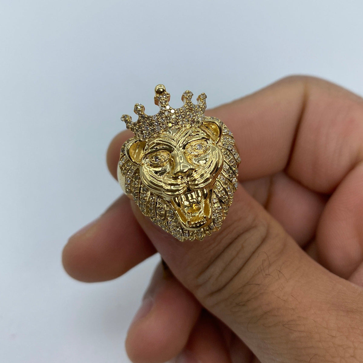 10K Gold King of the Jungle Diamond Ring in yellow gold - close-up product photo