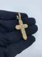 14K Gold Cross Diamond Baguette Pendant - additional product view 3