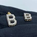14K Gold Single Stone Initial B Diamond Pendant - additional product view 6