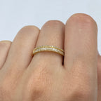 10K Gold Diamond Baguette Band in yellow gold, 3.3mm - close-up product photo