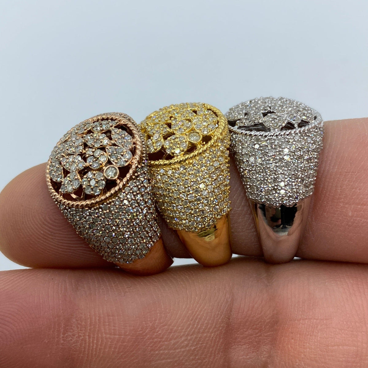 10K Gold Floral Round Diamond Ring - additional product view 7