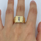 10K Gold Initial Letter Square Block Ring - additional product view 17