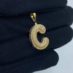 Initial C Bubble Diamond Pendant - additional product view 3