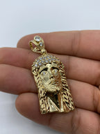 14K Gold Jesus Head Pendant 2.0 in - additional product view 6