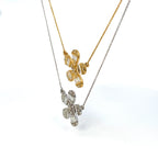 14K Gold Large Daisy Flower Diamond Baguette Necklace - additional product view 6