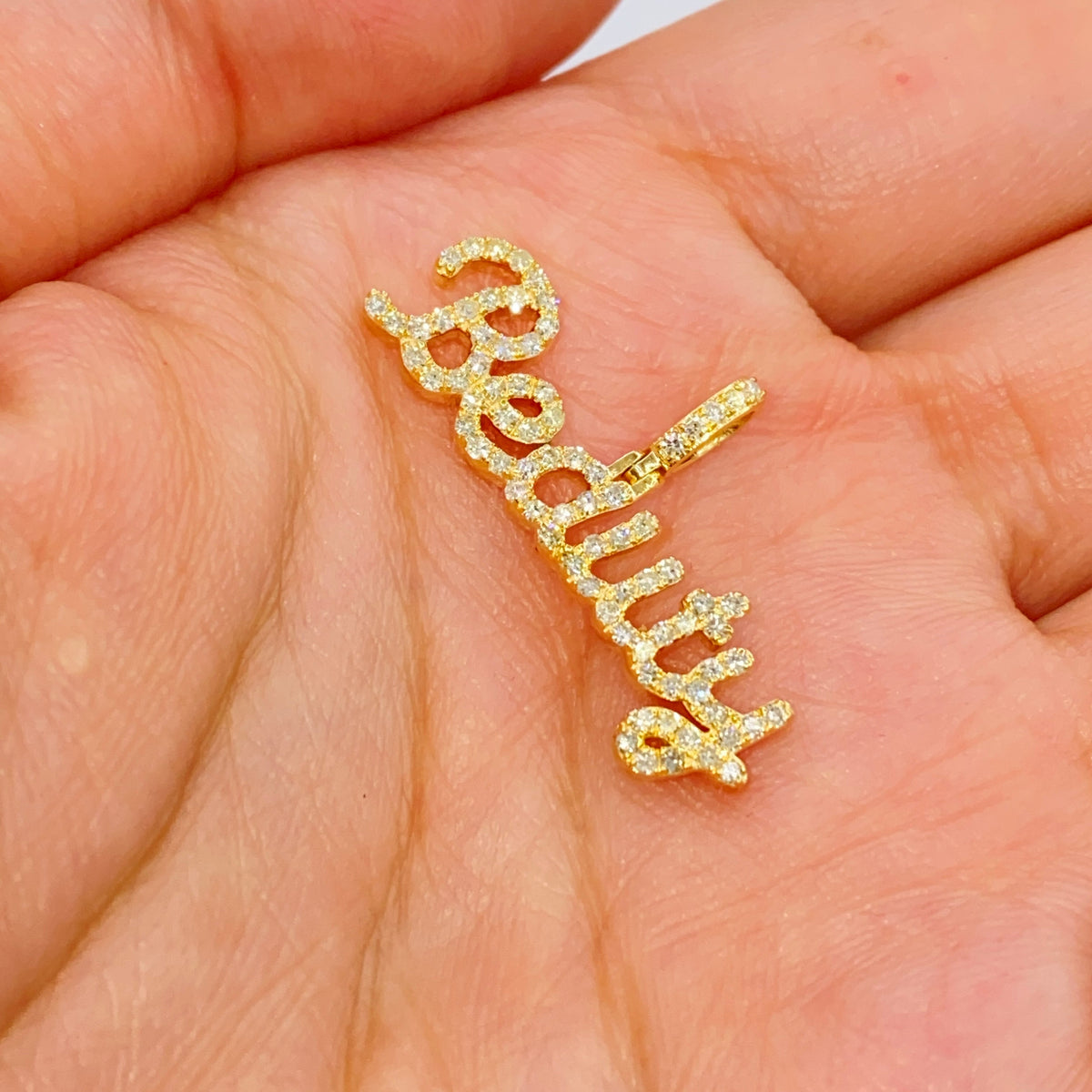 10K Gold Beauty Plate Diamond Pendant - additional product view 2