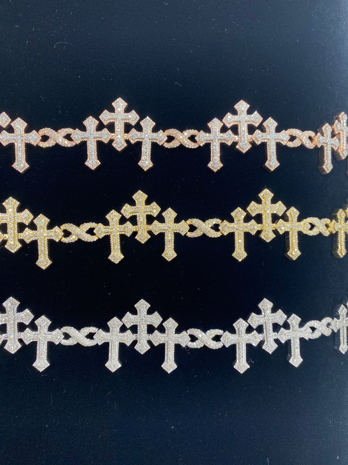 10K Gold Triple Infinity Cross Diamond Bracelet - additional product view 3