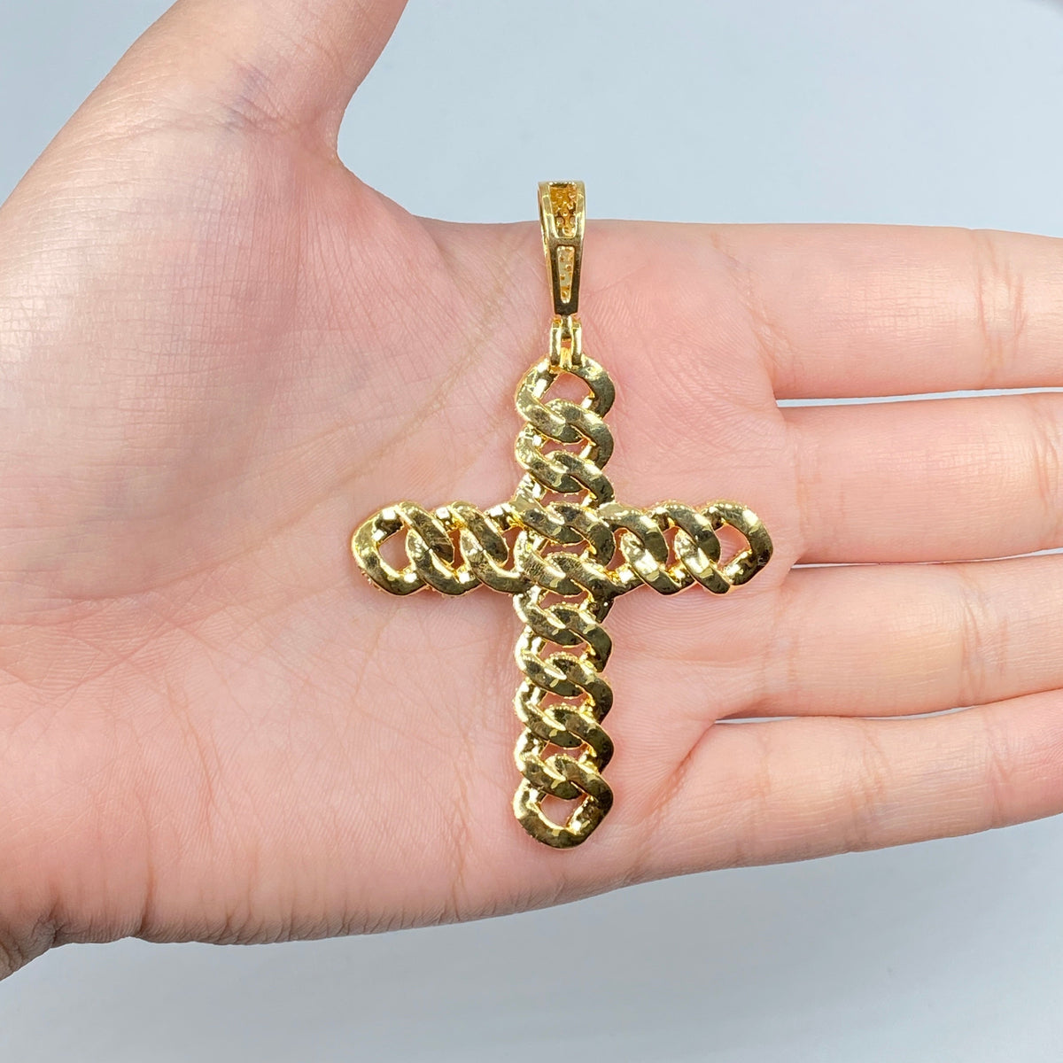 14K Gold Jumbo Cuban Cross Diamond Pendant - additional product view 3