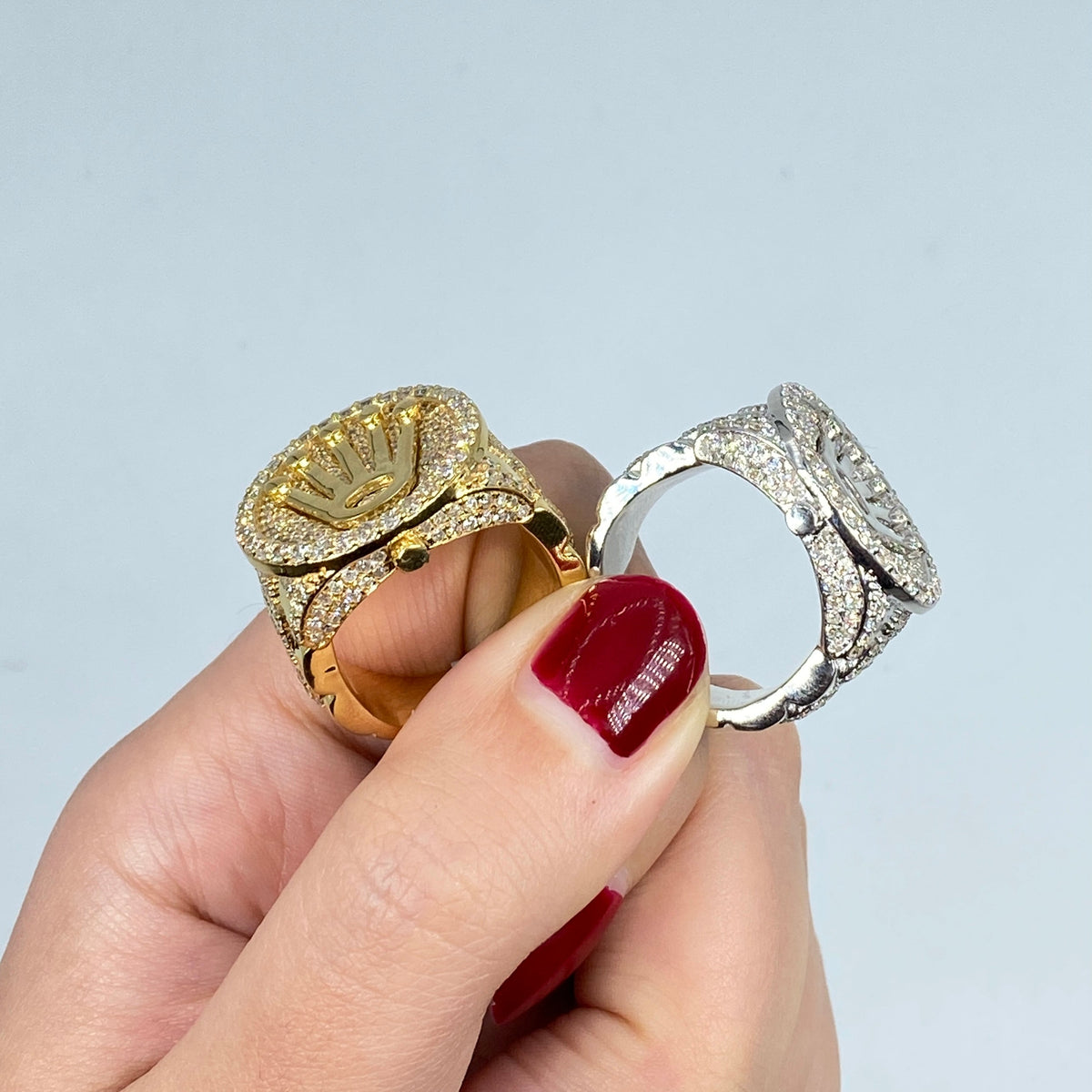 14K Gold Jumbo Crown Diamond Ring - additional product view 3