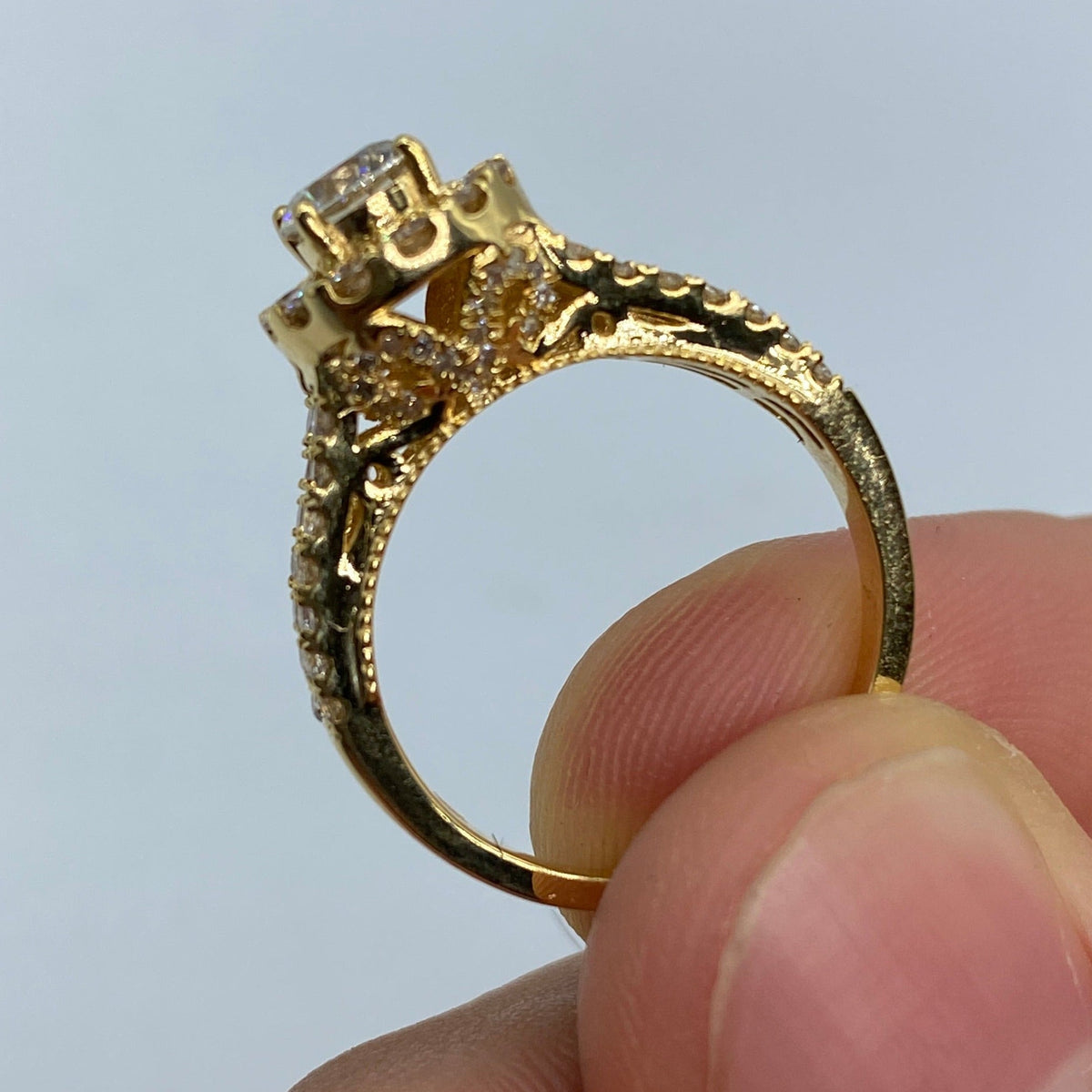 14K Gold Large Stone Diamond Engagement Ring - additional product view 6