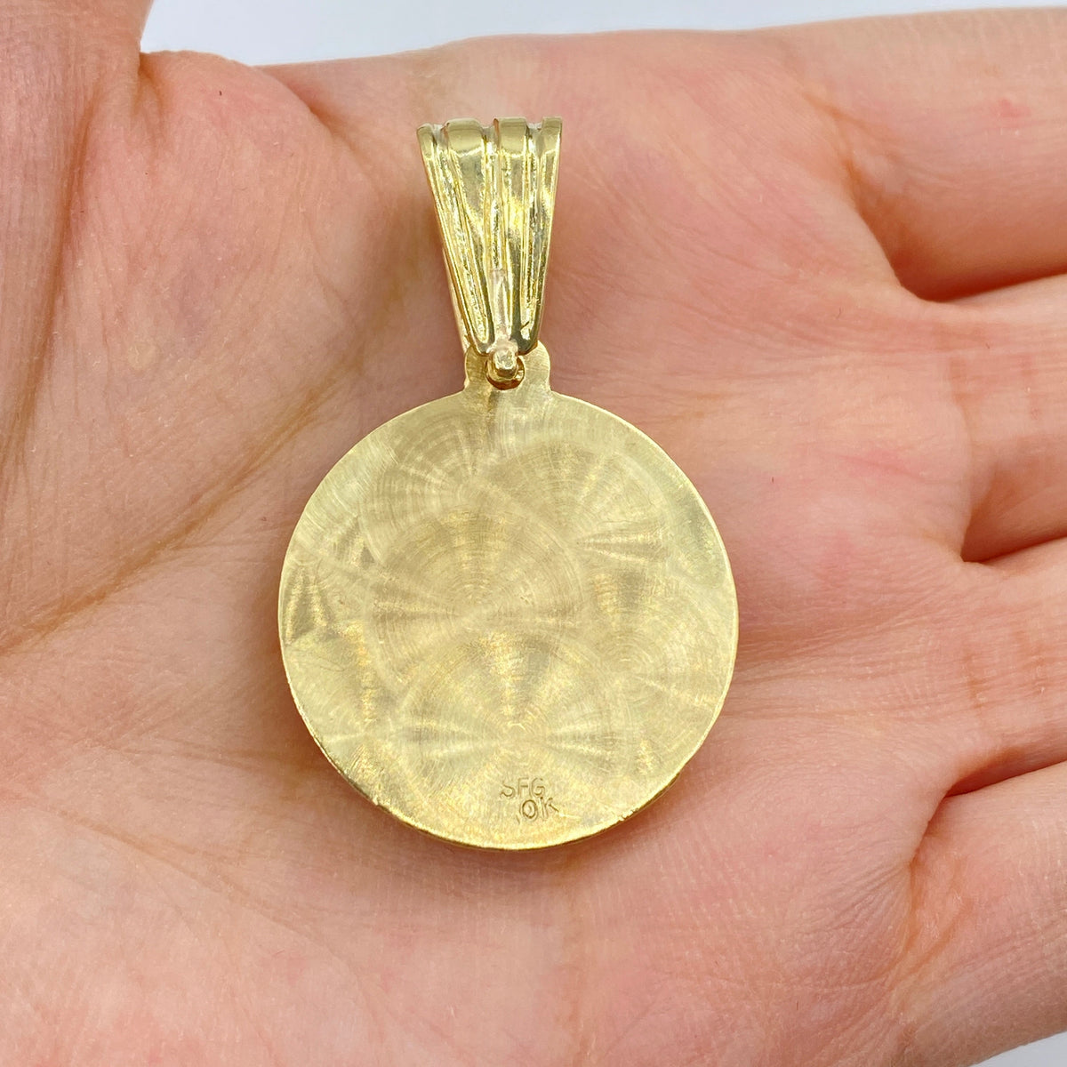 10K Gold Puerto Rico Flag Circle Pendant - additional product view 4