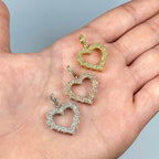 10K Gold/14K Open Heart Diamond Pendant - additional product view 6