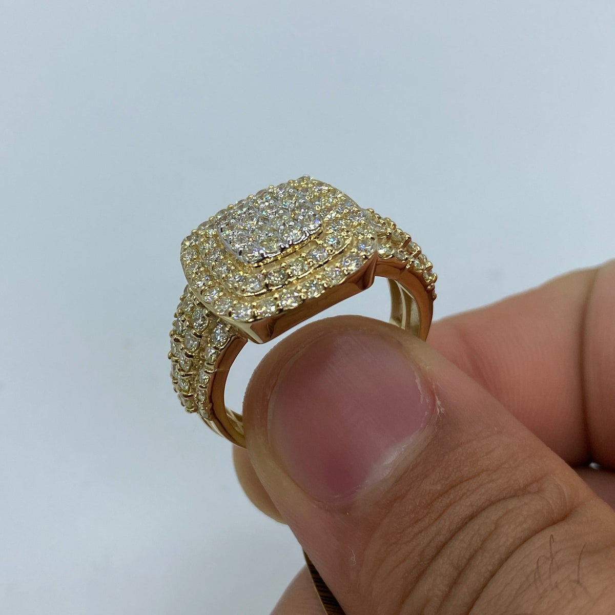 10K Gold Square Elegant Diamond Ring - additional product view 5