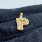 14K Gold Initial P Bubble Diamond Pendant - additional product view 4