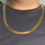 10K Gold 9mm Herringbone Link Necklace 24 in - additional product view 3