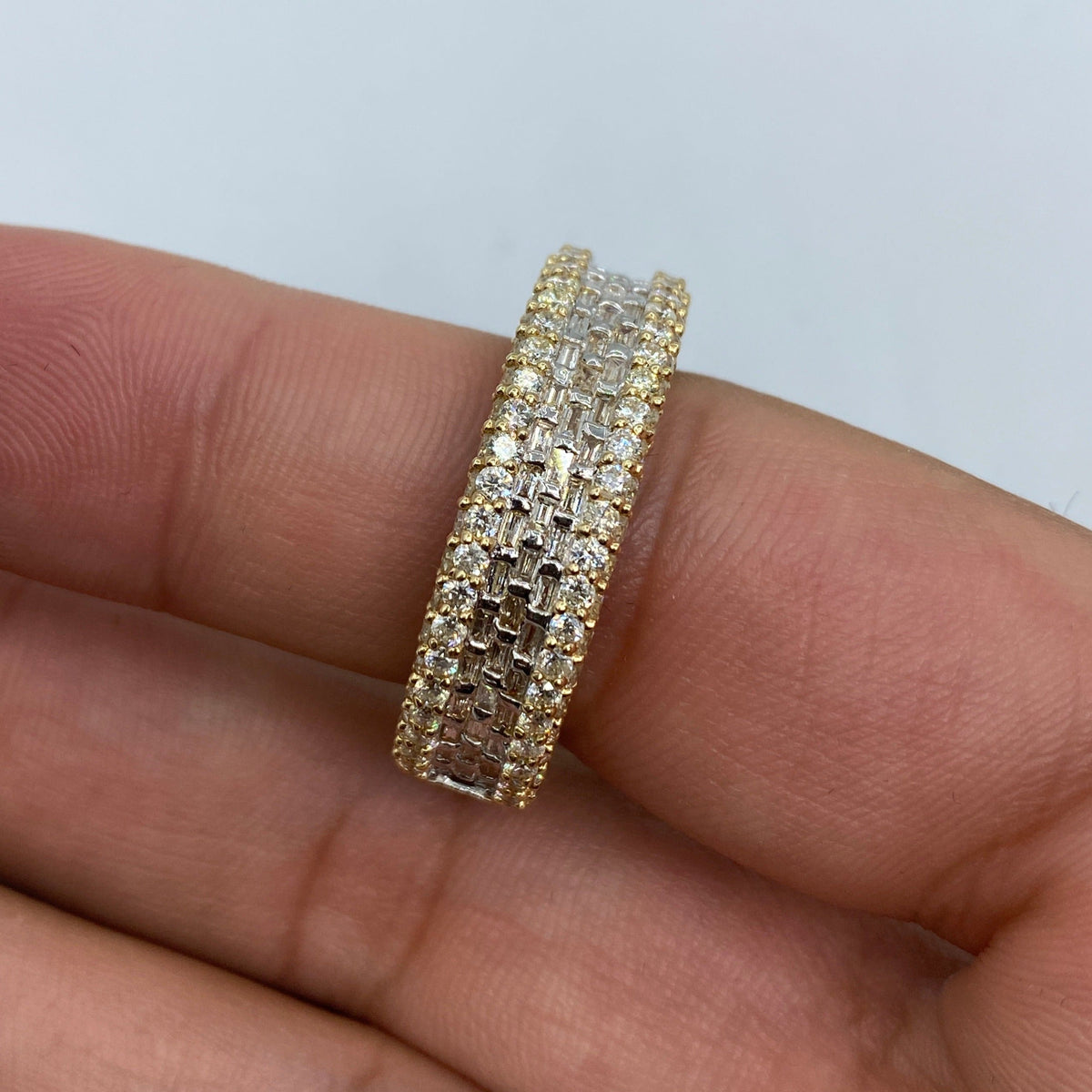 14K Gold Diamond Baguette Center Ring - additional product view 5