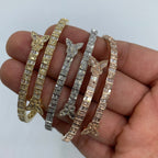 10K Gold Bangle Butterfly Diamond Baguette Bracelet - additional product view 2