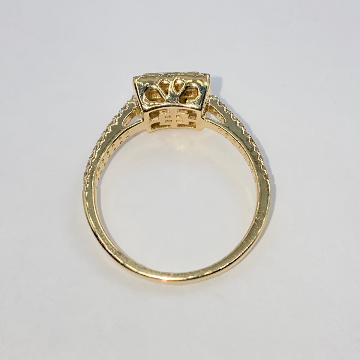 14K Gold Square Diamond Baguette Engagement Rings - additional product view 7