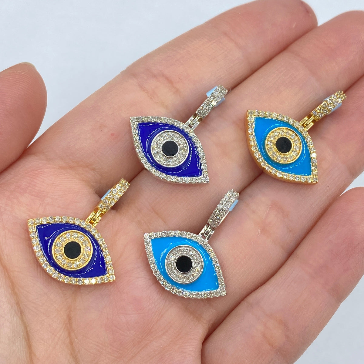 14K Gold Evil Eye Diamond Pendant - additional product view 2