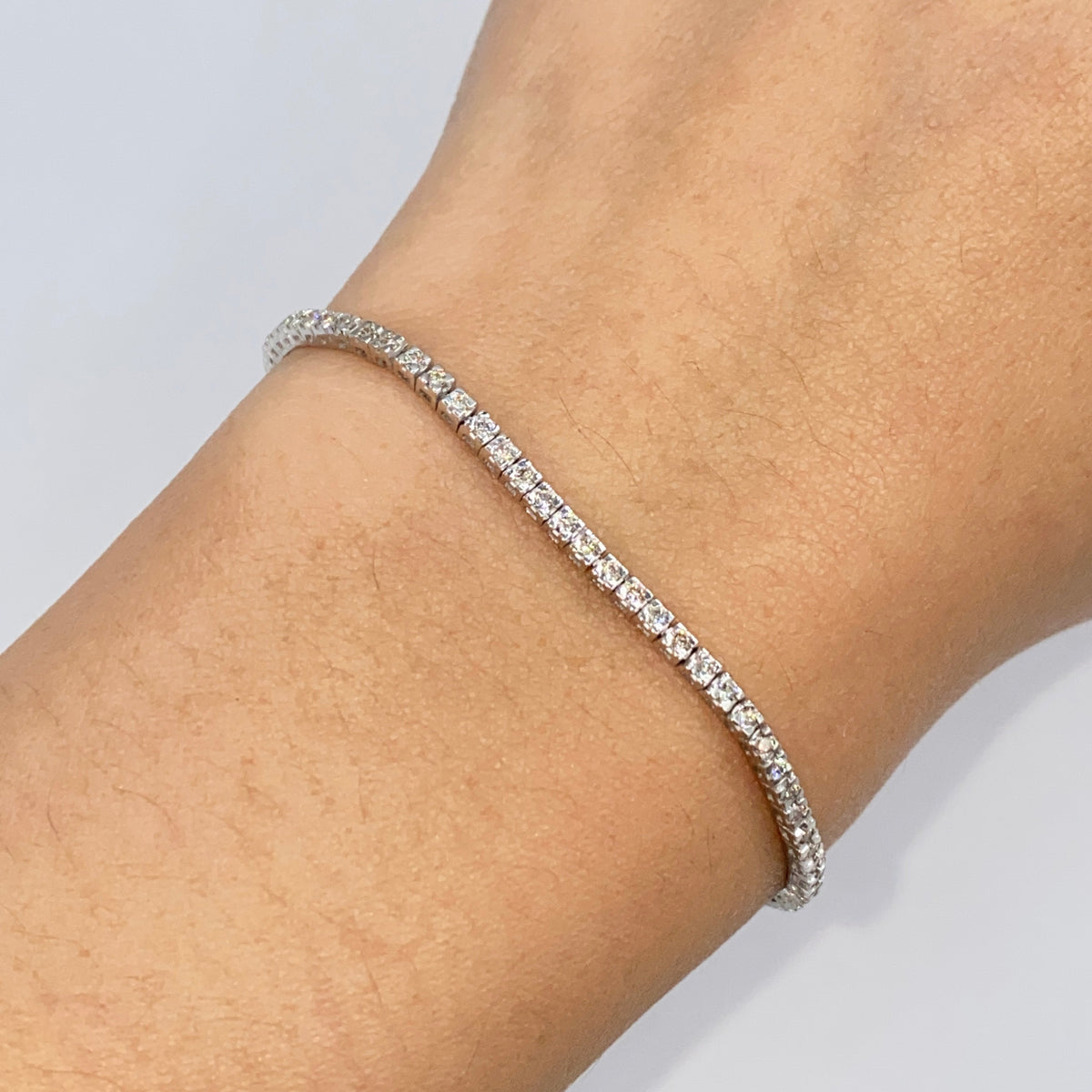14K Gold 2mm Diamond Tennis Bracelet 7 in - additional product view 2