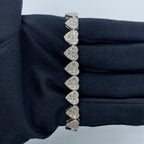 10K Gold 9mm Heart Diamond Baguette Bracelet 7.5 in - additional product view 2