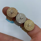 14K Gold Circle Diamond Wave Ring - additional product view 8