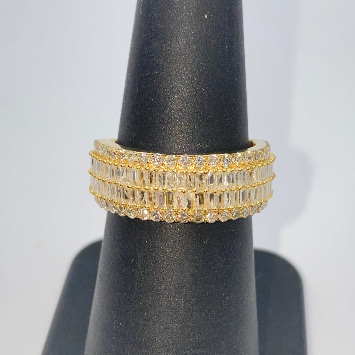14K Gold 8.2mm Diamond Baguette Ring Band - additional product view 7