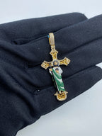 Jesus on Cross Enamel Diamond Pendant - additional product view 4