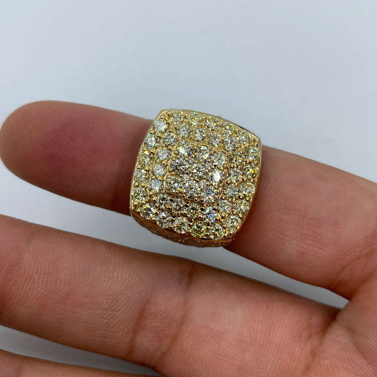 14K Gold Square Jumbo Italian Diamond Ring - additional product view 6
