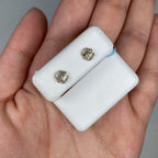 14K Gold Circle Diamond Baguette Earrings - additional product view 2