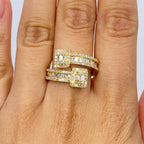 10K Gold Square Diamond Baguette Wrap Ring - additional product view 3