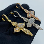 10K Gold Byzantine Cross Diamond Baguette Pendant - additional product view 6