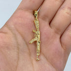 10K Gold AK-47 Gun Diamond Pendant - additional product view 3
