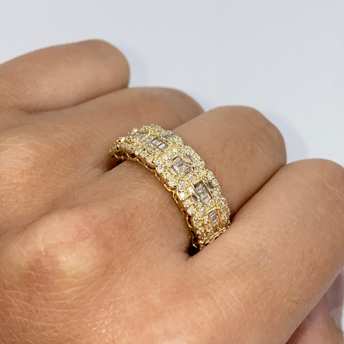 10K Gold 6.8mm Rectangle Diamond Baguette Ring - additional product view 4