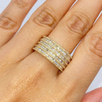 10K Gold 10mm Stacked Diamond Baguette Ring - additional product view 2