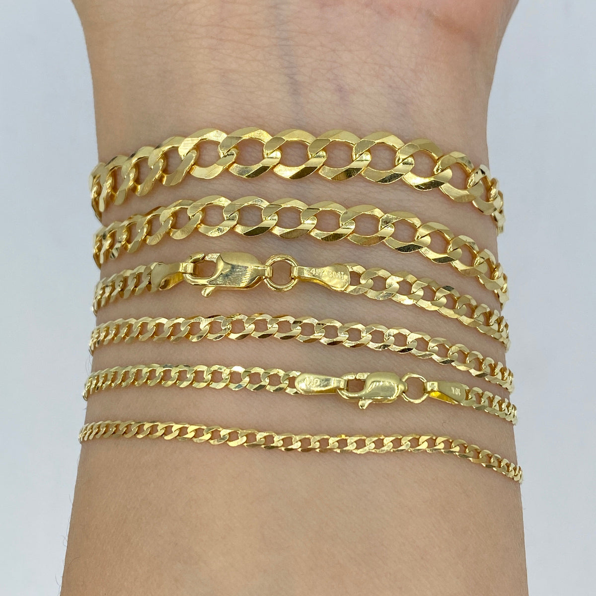 10K Gold Flat Cuban Link Anklet - additional product view 3