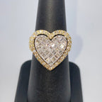 14K Gold Full Heart Diamond Baguette Ring - additional product view 7