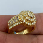 14K Gold Cake Diamond Baguette Engagement Ring - additional product view 3