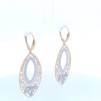 14K Gold Oval Hanging Earrings - additional product view 3