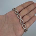18K Gold Circle Link Diamond Bracelet - additional product view 3