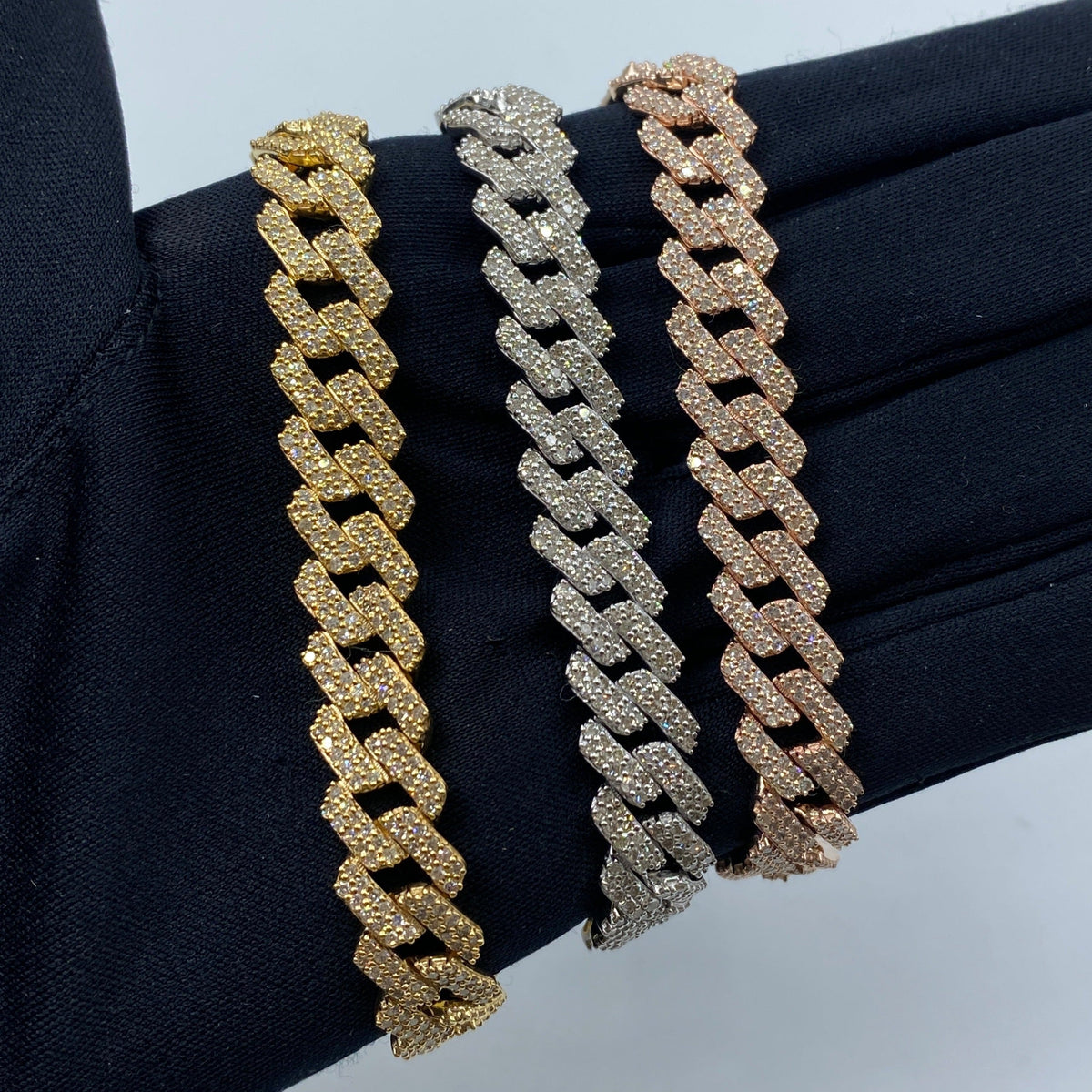 10K Gold 10mm Cuban Link Diamond Bracelet 7.5 in - additional product view 2