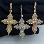 10K Gold Byzantine Cross Diamond Baguette Pendant - additional product view 2