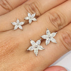 14K Gold Summer Flower Diamond Earrings - additional product view 2